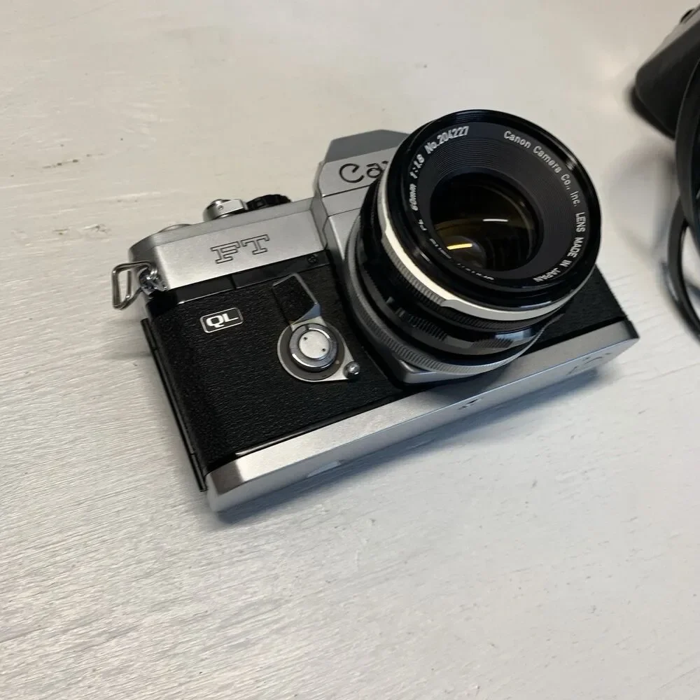 Canon TL QL 35mm Film SLR Camera w. FL 50mm 1:1.8 Lens -Light- Not Tested - USA